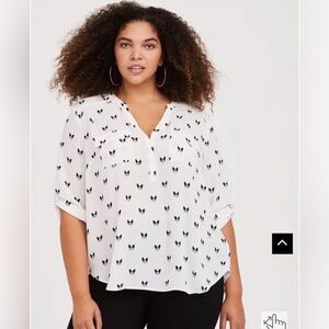 Torrid Harper blouse - frenchie dog pattern- size 00